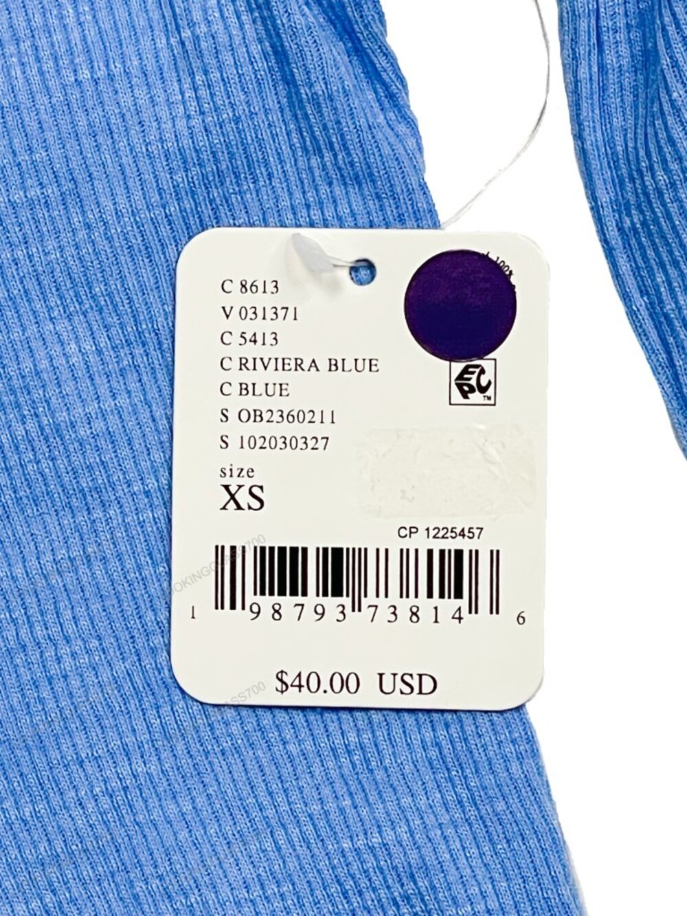 Free People FP Movement Breathe Easy Layer Ribbed Hooded Top Riviera Blue XS NWT - Picture 8 of 10